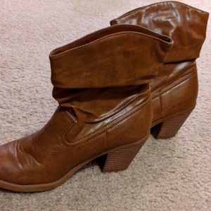 Tan slouchy boots